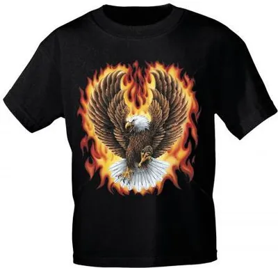 Produktbild von T-Shirt Print | Feuerwehr Adler in Flammen | Gr. S-XXL |10590 Color - schwarz Größe - 3XL