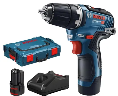 Image de Perceuse-visseuse 12V GSR 12V-35 professional + 2 batteries 3Ah + chargeur + coffret L-BOXX - BOSCH - 06019H8002