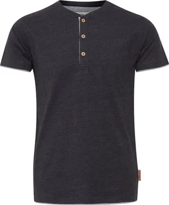 Produktbild von INDICODE IDTony Herren T-Shirt Kurzarm Shirt mit Grandad-Ausschnitt Baumwollmischung Regular fit