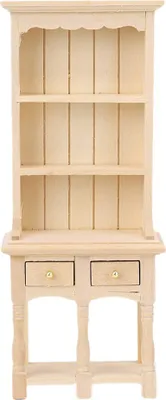 Produktbild von Miniaturstudiendekoration 3-layer-Bücherregal mit Schubladen für 1:12 Puppenhaus und Puppenholzfarbe