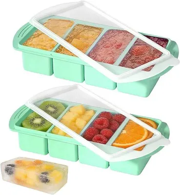 Produktbild von Famanu Silikon-Vorratsbehälter Set von 2 Stück - Stapelbare 250 ml Behälter mit Deckel