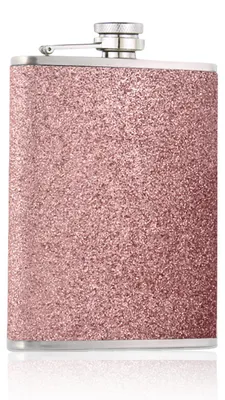 Edelstahl-Hipflasche 240 ml, rosa Glitzer, auslaufsicher