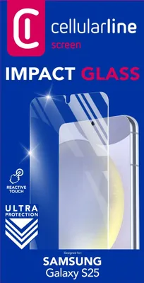 Produktbild von Cellularline Impact Glass - Galaxy S25, Samsung, Galaxy S25, Fallbeständig, Kratzresistent, Schockresistent, Transparent, 1 Stück(e)