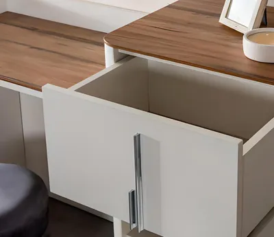 Produktbild von Modern Weiß Design Schminktisch mit Spiegel Luxus Schlafzimmer Möbel 2tlg Neu