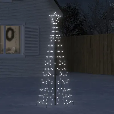 Image de Sapin de Noël à LED avec piquet de terre 220 LED blanc froid 180 cm