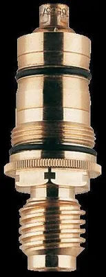 A close-up studio shot of a brass thermoelement valve.
