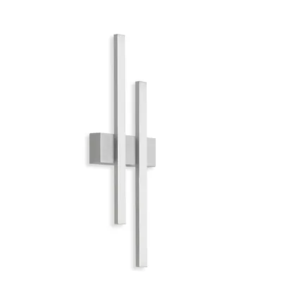 Image de TELEFUNKEN - Applique murale extérieure LED, 2 flammes, 8 watts, 960 lumens, 4.000 kelvins, IP44, couleur argent, 470x155x42mm
