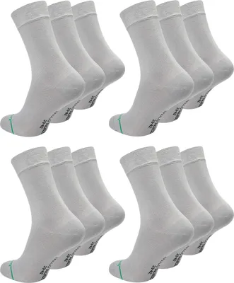 Produktbild von Paolo Renzo Bambus Business Socken Damen & Herren 12 Paar 39/42 Hellgrau