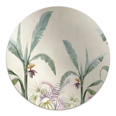 Produktbild von Rundmatte - Stuhlunterlage Bürostuhlunterlage - Rund Ø 100 cm - Bodenmatte - Fußmatte - Dschungelvegetation