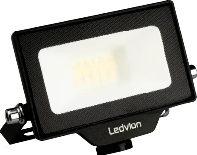 Produktbild von Ledvion - LED Flutlicht, Inkl. 0,5 m Kabel, 10 Watt, 4000K, 1100 Lumen, IP65 Wasserdicht, Inkl. Schnellanschluss