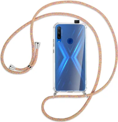 Produktbild von Handykette Backcover-Schutzhülle mit Band (Metall silberfarben) für Honor 9X / 9X Premium - Rainbow