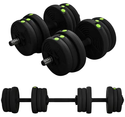Productafbeelding van SPORTNOW 2-in-1 Gewichtsset, verstelbare halterset van 20 kg met 12 gewichtsschijven