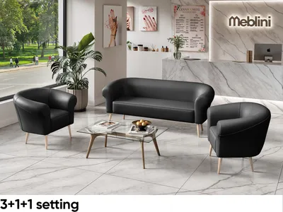 Produktbild von MEBLINI Mini Sofa 3-Sitzer für Wohnzimmer - Mini Lounge für drei Personen - Küchensofa - Sofa Klein - EMILIA - 3 - Beige Kunstleder