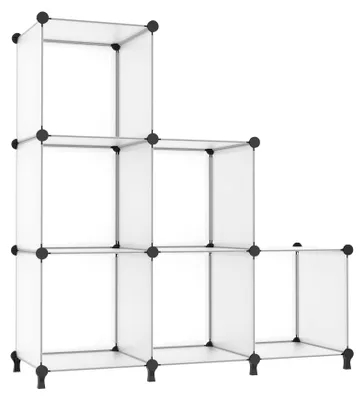 Zdjęcie produktu dla Omgoods - Organizer do przechowywania, 6 kostek - Modułowa szafka do przechowywania - Regał na książki - Półka na ubrania - Wielofunkcyjna półka do przechowywania - Przezroczysty, biały