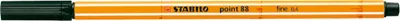 A close-up shot of a single orange fineliner pen with a black cap.