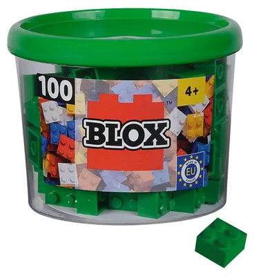 Immagine prodotto di Simba Blox 100 Grüne 4er Steine in Dose, Bausteine, Klemmbausteine, Spielzeug, kompatibel mit bekannten Spielsteinen, 100 Stück, 104114532