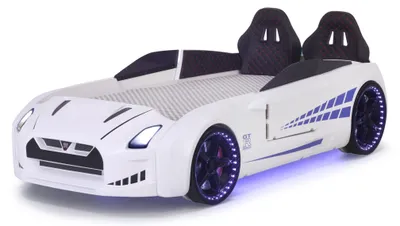 Produktbild von Kinder Autobett GT-V mit Türen Inkl. Bluetooth in Weiß