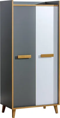 Obrázek produktu pro Šatní skříň 90 cm DOBSON - dub riviera / bílá / antracit