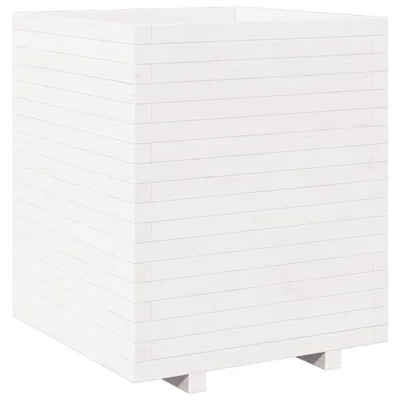 Produktbild von Pflanzkübel Weiß 60x60x72,5 cm Massivholz Kiefer
