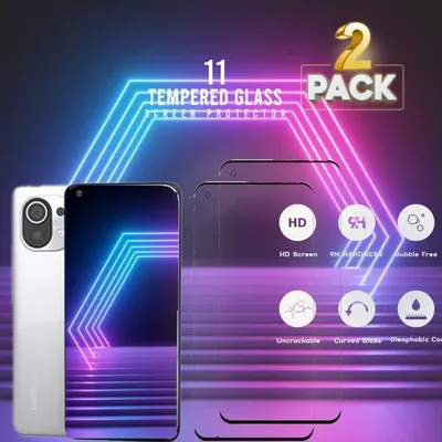 Zdjęcie produktu dla 2-pak Xiaomi 11 Szkło ochronne na ekran - Szkło hartowane 9H - Super jakość 3D