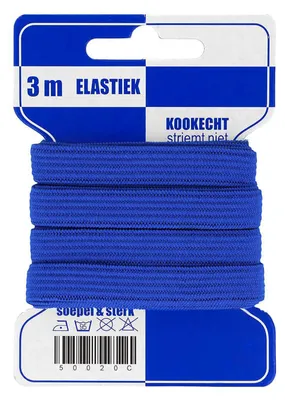 3 m Gummilitze Gummiband 10 mm königsblau