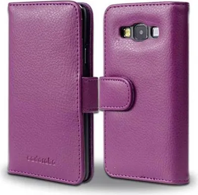 Produktbild von Cadorabo Hülle für Samsung Galaxy A3 2015 in Lila Backcover Handy Schutz Hülle Book Case Booklet Kartenfächer