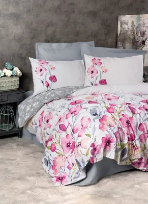 Produktbild von L'Essentiel Linge de Maison, Carla - Grey, Ranforce Super King Bettbezug-Set (EU) (IT), Grau, 100 % BAUMWOLLE RANFORCE, 260 x 220 cm