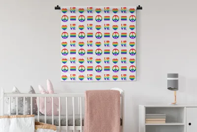 Produktbild von MuchoWow® Wandteppich Wandbehang Regenbogen - Stolz - Flagge 90x90 cm Tapisserie Dekoration Wandtuch - Wandaufhänger