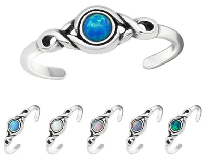 Produktbild von Zehenring Silber 925: Zehring mit Opal Azure