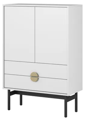 Produktbild von Selsey Stoon II - Highboard 2-türig, Weiß, 85 cm