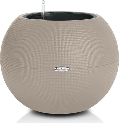 Produktbild von LECHUZA-Pflanzgefäß PURO Color 50 Sandbraun | Pflanzgefäß mit Bewässerungssystem und Pflanzeinsatz | Webstruktur-Optik | Ø 49 x 41,5 cm | 13348