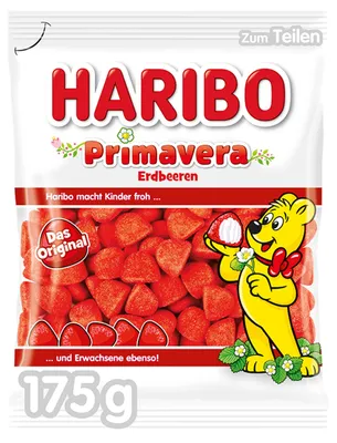Zdjęcie produktu dla Haribo Primavera truskawki słodzone pianką cukrową 175g