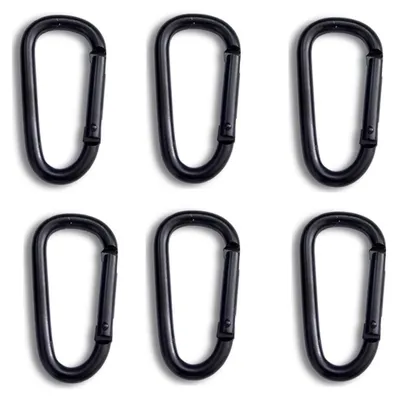 Produktbild von INF Aluminium D-Karabiner elektrophoretisch 18.5g 6er-Pack für Schlüssel
