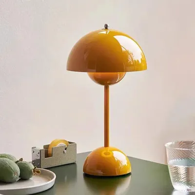 Produktbild von Kabellos Nachttischlampen,LED Tischlampe,Touch Dimmbare kuppelförmige Tischleuchte,3 Lichtfarben Pilzlampe,Schreibtischlampe,Dekotischlampe,Gelb