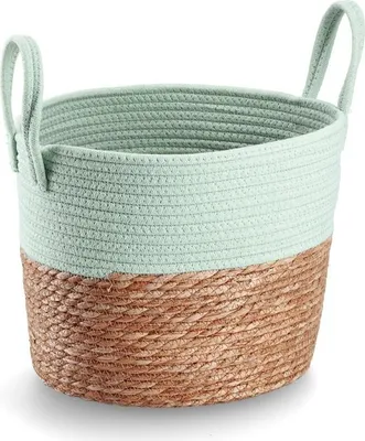 Produktbild von Aufbewahrungskorb aus Geflecht, Baumwolle + Wasserhyazinthe