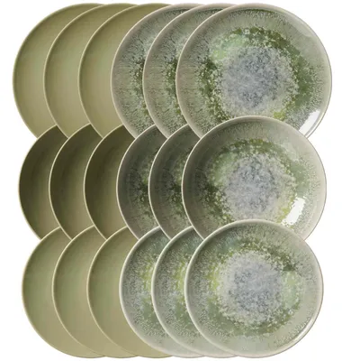 Produktbild von Ritzenhoff & Breker Cecina Teller-Set 18-teilig gemischt - Grün / Jade