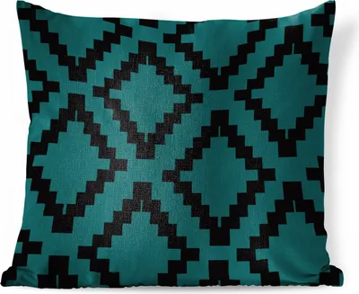 Produktbild von MuchoWow® Zierkissen Sofakissen Wohnzimmer Dekokissen 50x50 cm Blöcke - Muster - Grün - Komfort - Sofakissen