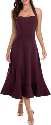 Produktbild von Elegantes Damen Cocktailkleid Abendkleid Bordeaux Größe L