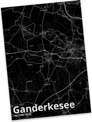 Produktbild von Mr. & Mrs. Panda Postkarte Ganderkesee - Geschenk, Ansichtskarte, Postkarten, Ansichtskarten, Grußkarte, Stadt Dorf Karte Landkarte Map Stadtplan, bildkarte