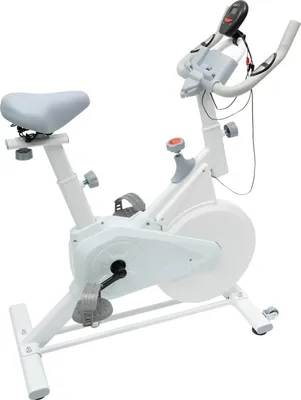 Zdjęcie produktu dla Rower treningowy – rower stacjonarny z pionową ramą – indoor cycling – do użytku domowego – biały
