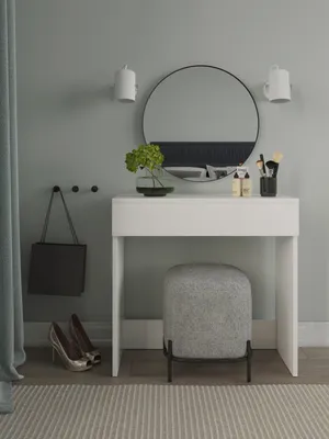 Produktbild von Platan Room Schminktisch Kosmetiktisch mit Schublade Frisierkommode für Make-up Schmuckfach 80 x 35 x 77 cm