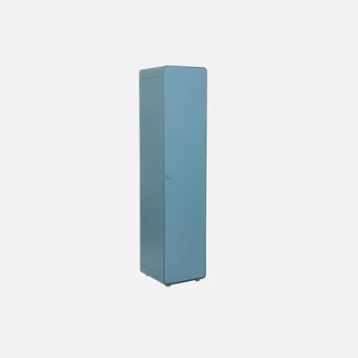 Produktbild von sweeek - Kleiderschrank für Kinder aus Stahl mit 2 Regalböden und 1 Kleiderstange - Blau