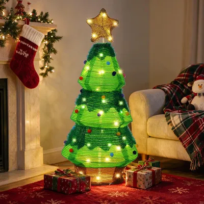 78 cm Weihnachtsbaum-Dekofigur mit Stecker, für Innen & Außen