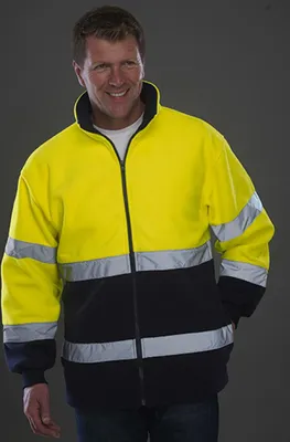 Image de YOKO HVK10B | Veste de travail de sécurité pour homme High Viz | EN ISO20471:2013 - Couleur : Hi-Vis Yellow/Navy - Taille : M