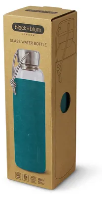 Immagine prodotto di BLACK+BLUM | Bottiglia per bevande, vetro, colore oceano, 600 ml