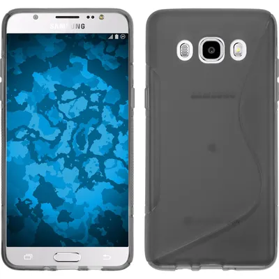 Produktbild von PhoneNatic Case kompatibel mit Samsung Galaxy J5 (2016) J510 - grau Silikon Hülle S-Style + 2 Schutzfolien