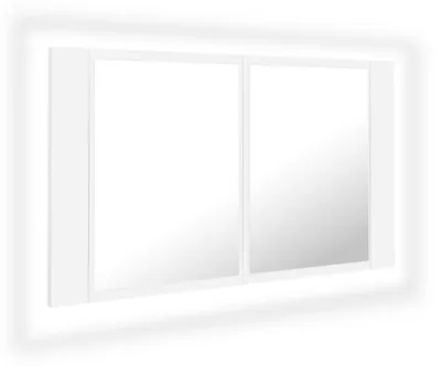 Produktbild von vidaXL LED-Bad-Spiegelschrank Weiß 80x12x45 cm Acryl