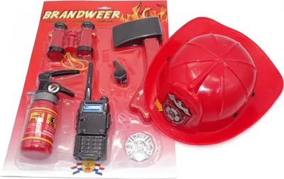 Produktbild von Kinder Feuerwehrmann Spiel-Set und Helm mit Sound