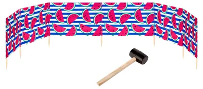 Produktbild von Garronda Strand Windschutz Sichtschutz 8m lang plus Gummihammer GAEX001 (Wassermelone-66, 8 m)