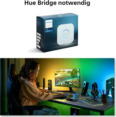 Produktbild von Philips Hue Weiß und Farbe Ambiance Lightstrip Gradient pro PC 24-27"